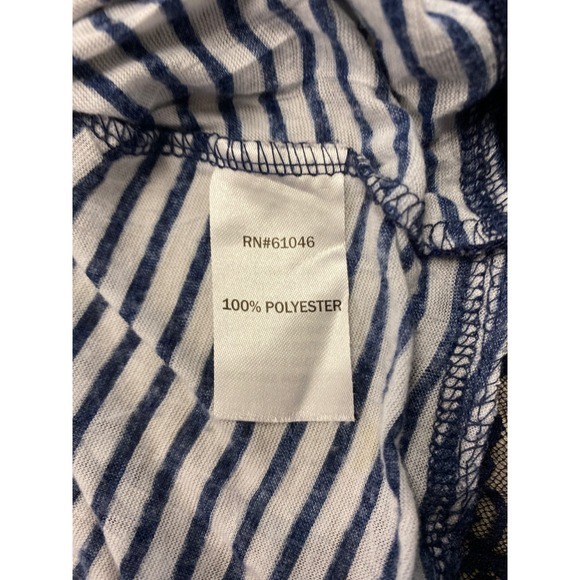 Vanity Navy Blue Striped Lace Y2K Cami Tank Top L Large White‎ - Picture 7 of 7